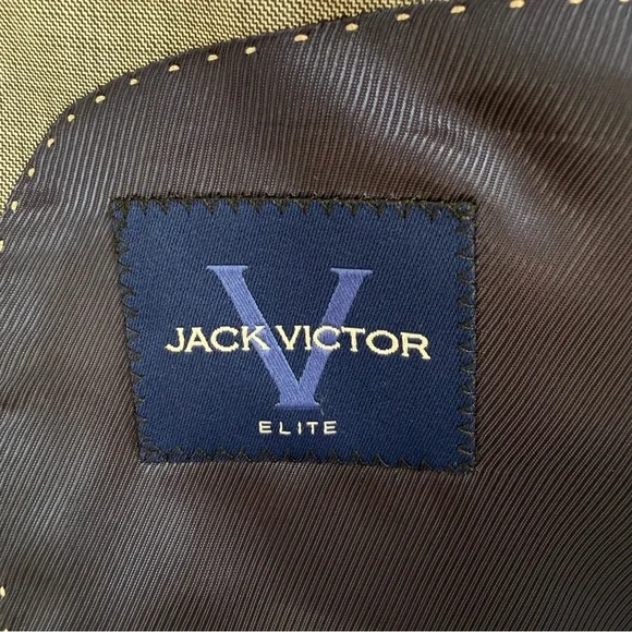 Jack Victor Mens Blazer Sport Coat Two Button Casual Jacket 44L Wool Suits